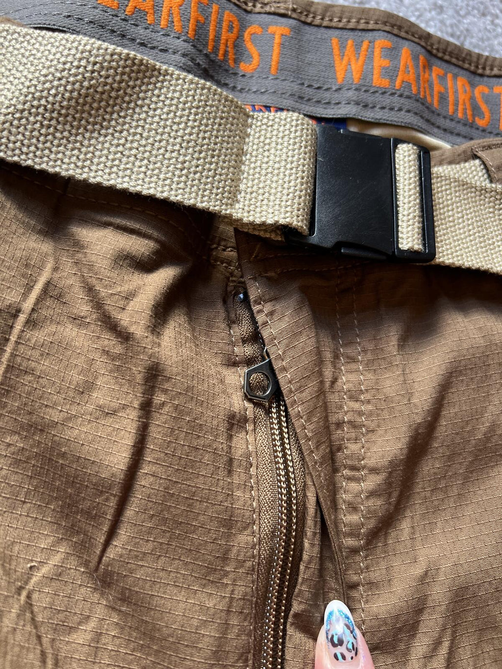 Wearfirst brown cargo shorts, size 36” waist