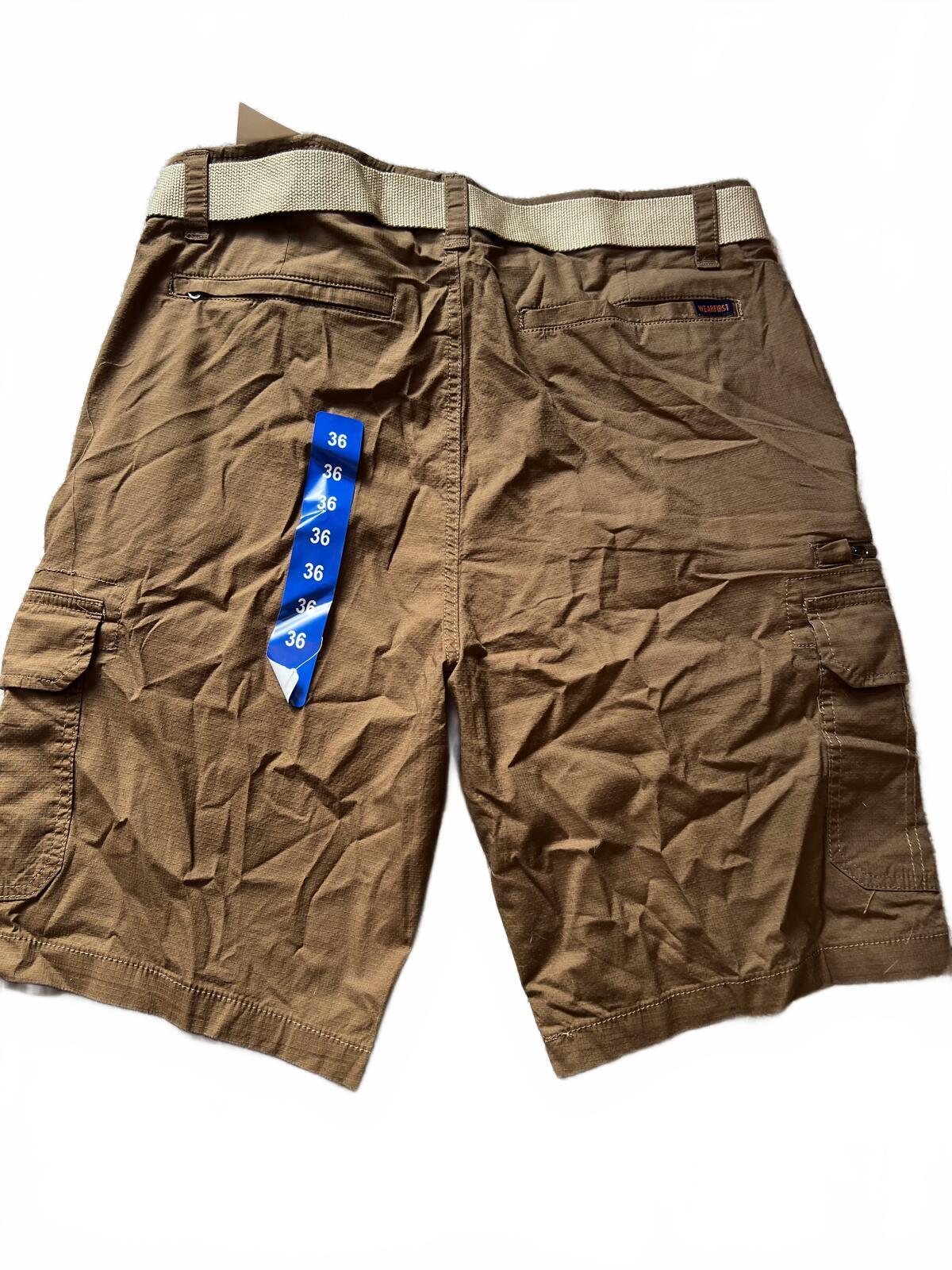Wearfirst brown cargo shorts, size 36” waist