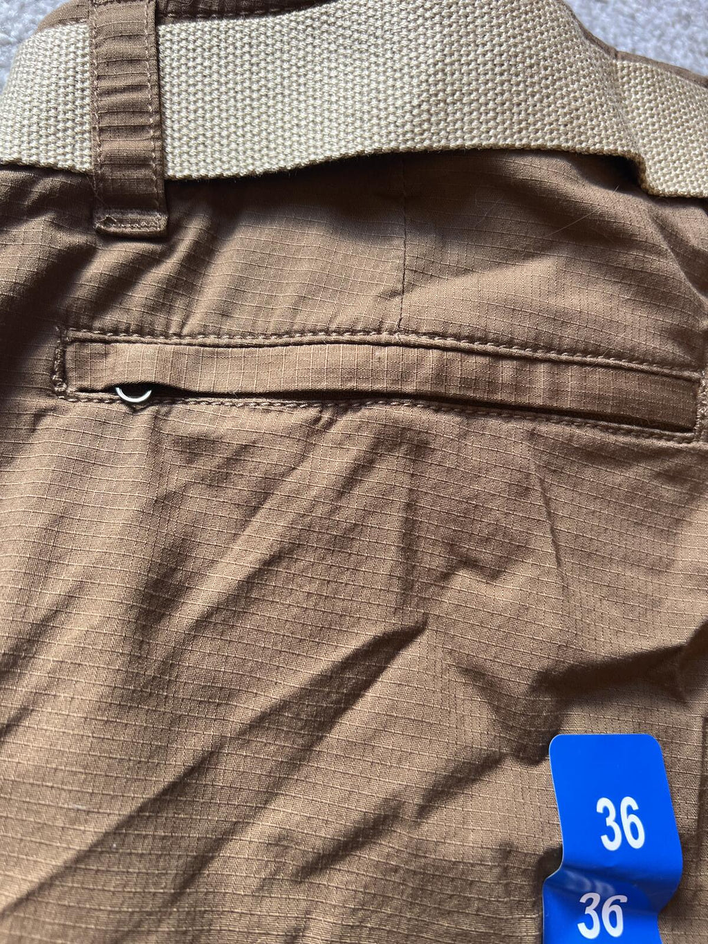 Wearfirst brown cargo shorts, size 36” waist