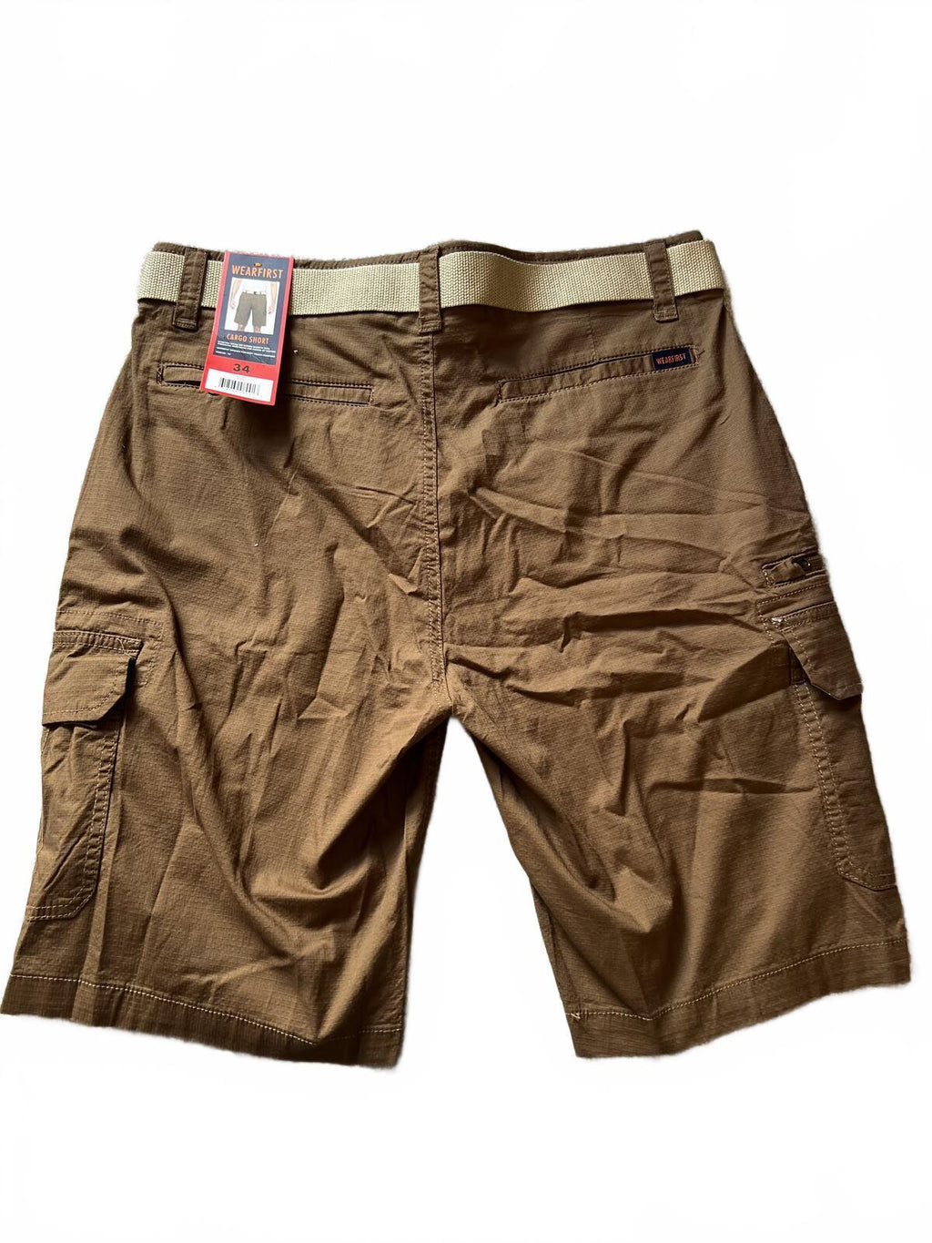 Wearfirst brown cargo shorts, size 34” waist