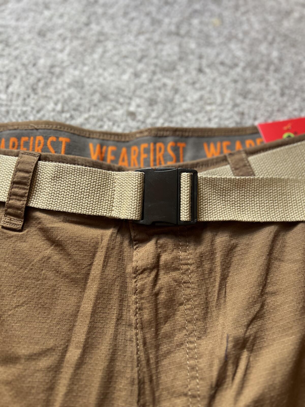 Wearfirst brown cargo shorts, size 34” waist