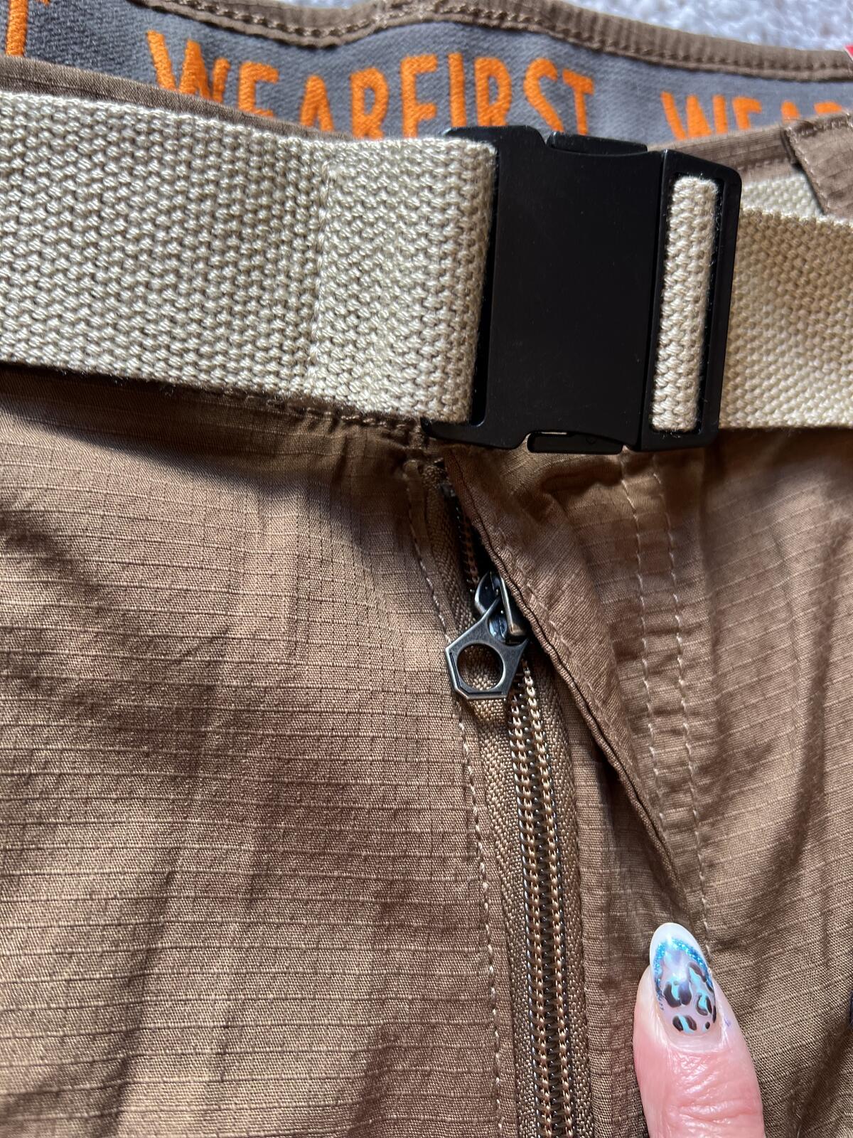 Wearfirst brown cargo shorts, size 34” waist