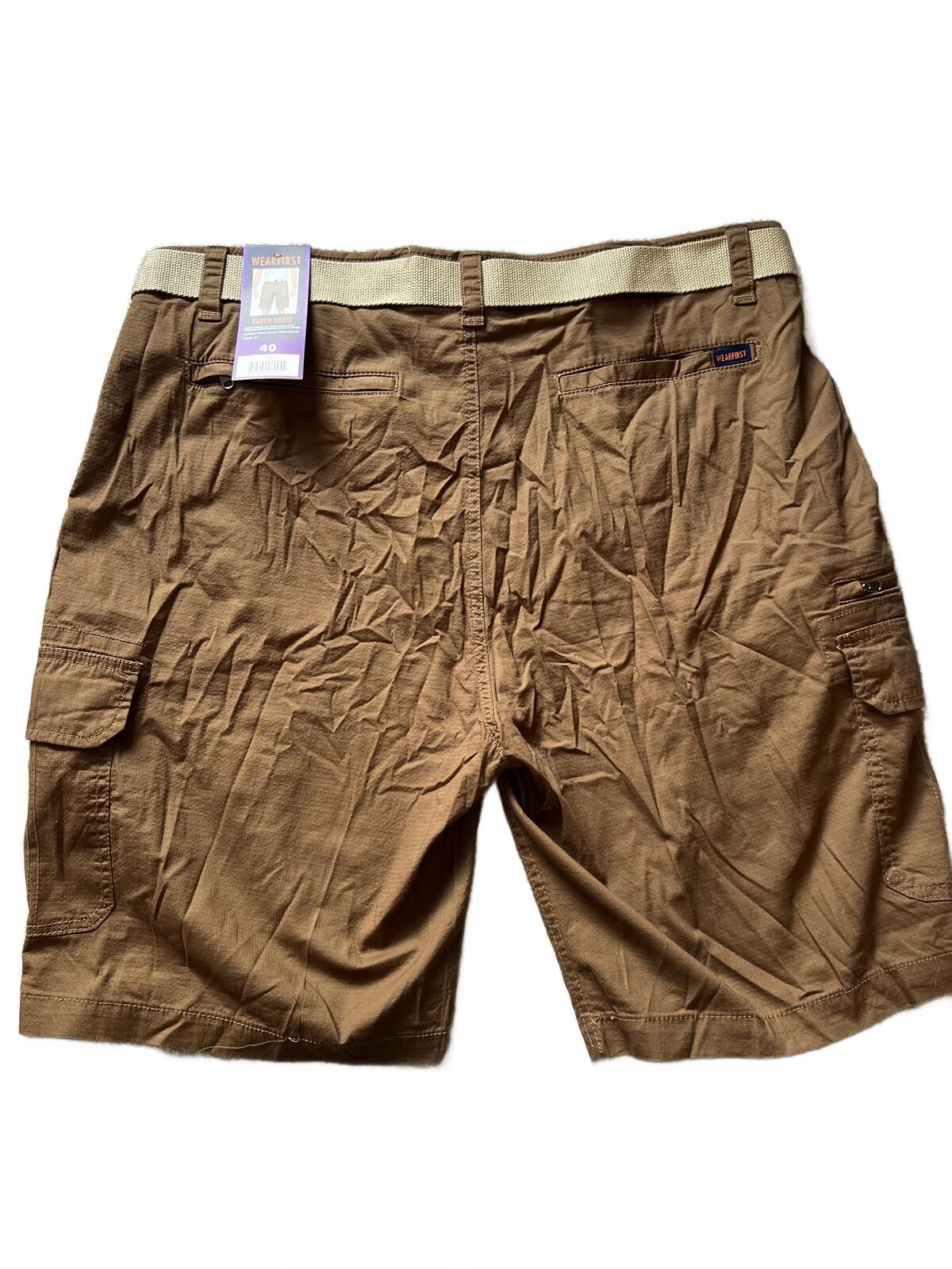 Wearfirst brown cargo shorts, size 40” waist