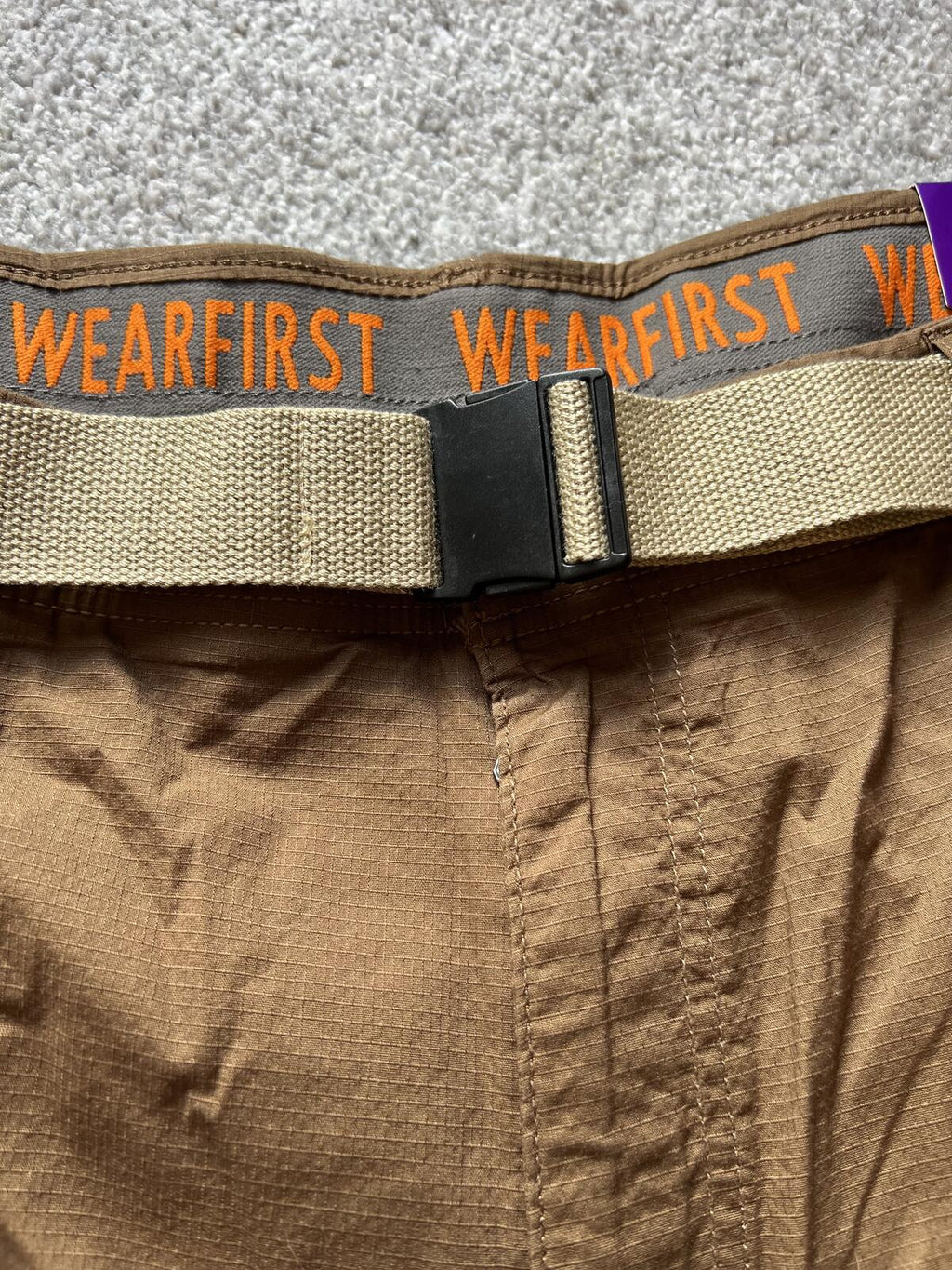 Wearfirst brown cargo shorts, size 40” waist
