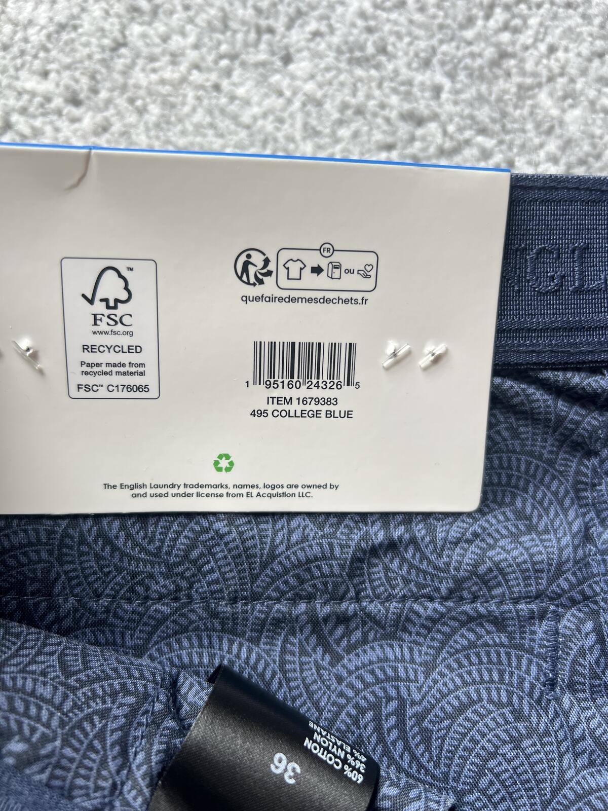 English Laundry college blue chino shorts, size 36” waist
