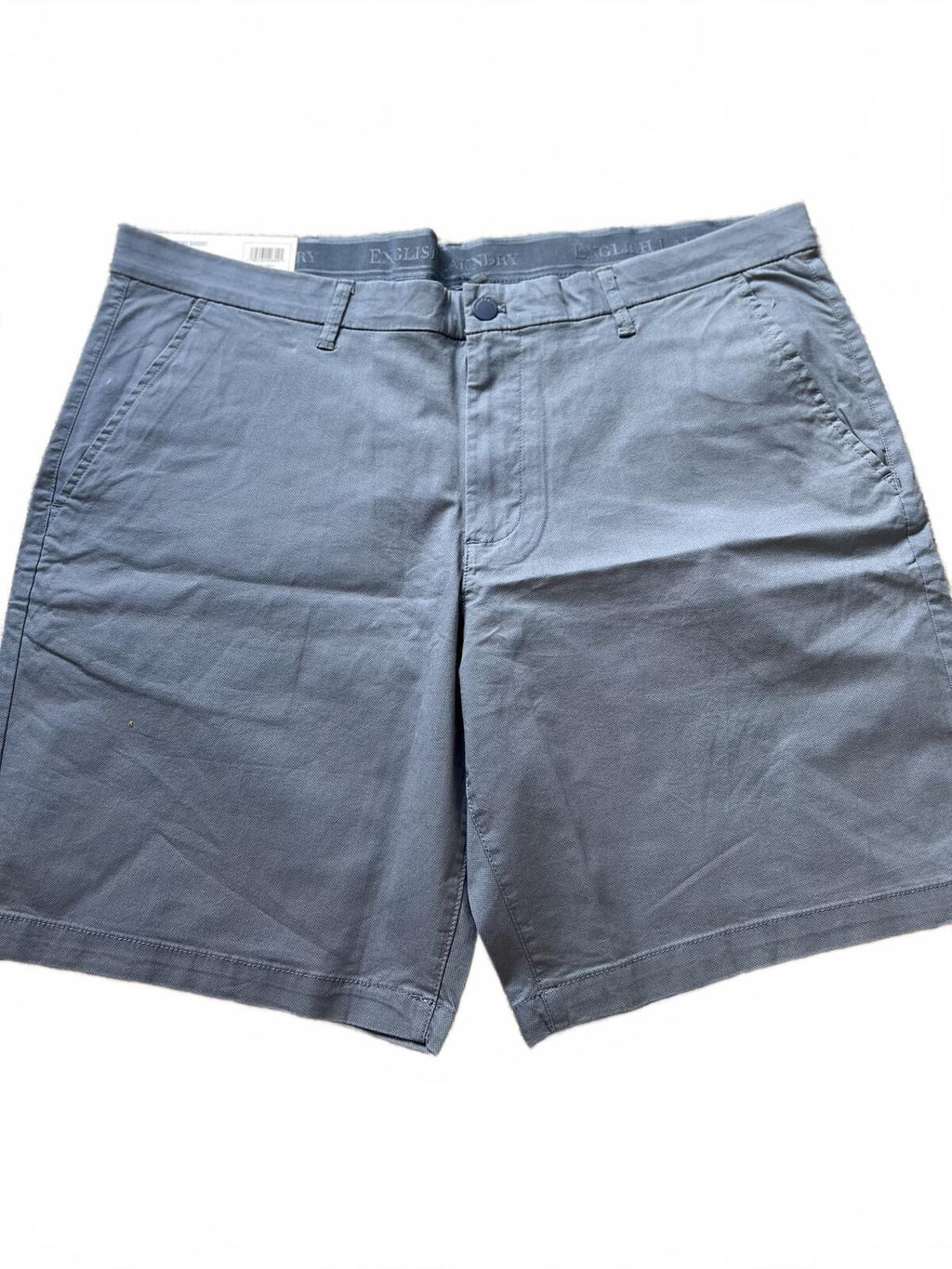 English Laundry blue flat front chino shorts, size 40” waist