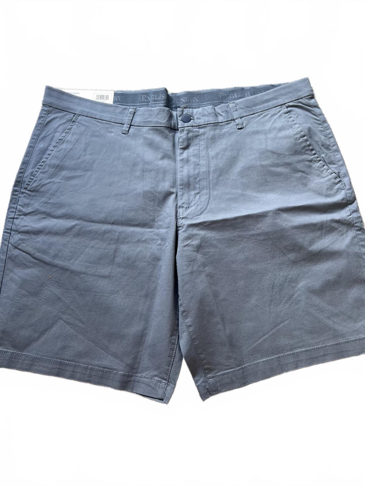 English Laundry blue flat front chino shorts, size 40” waist
