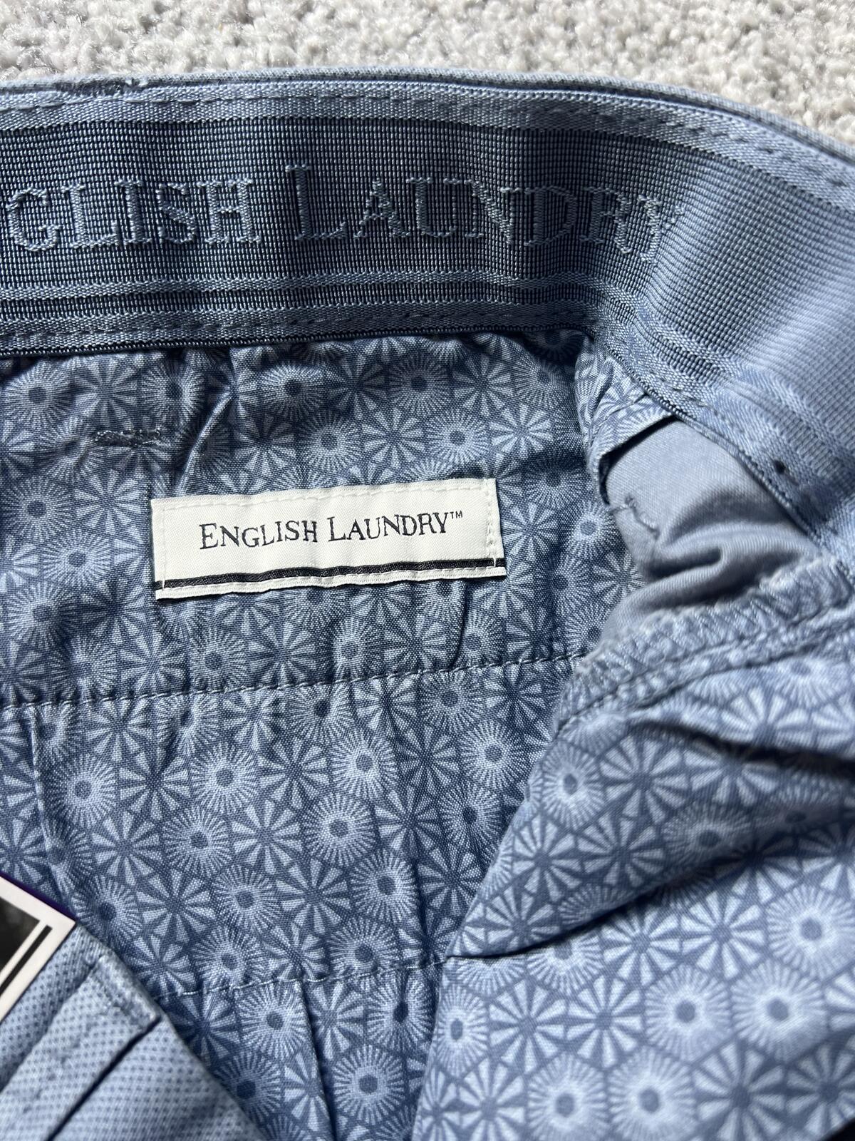 English Laundry blue flat front chino shorts, size 40” waist
