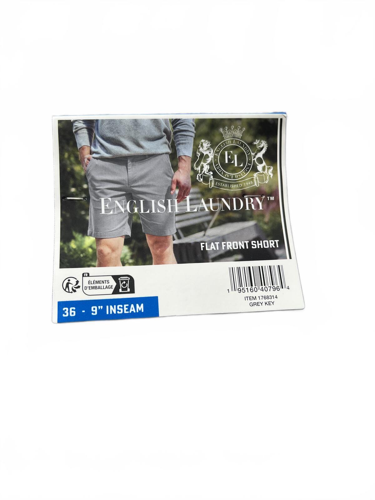 English Laundry grey chino shorts, size 36” waist