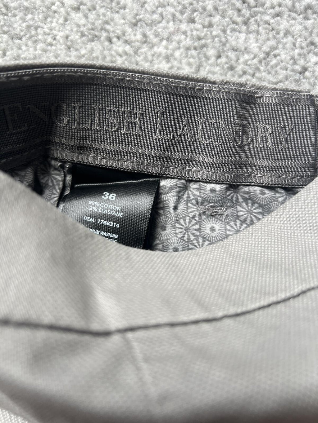 English Laundry grey chino shorts, size 36” waist
