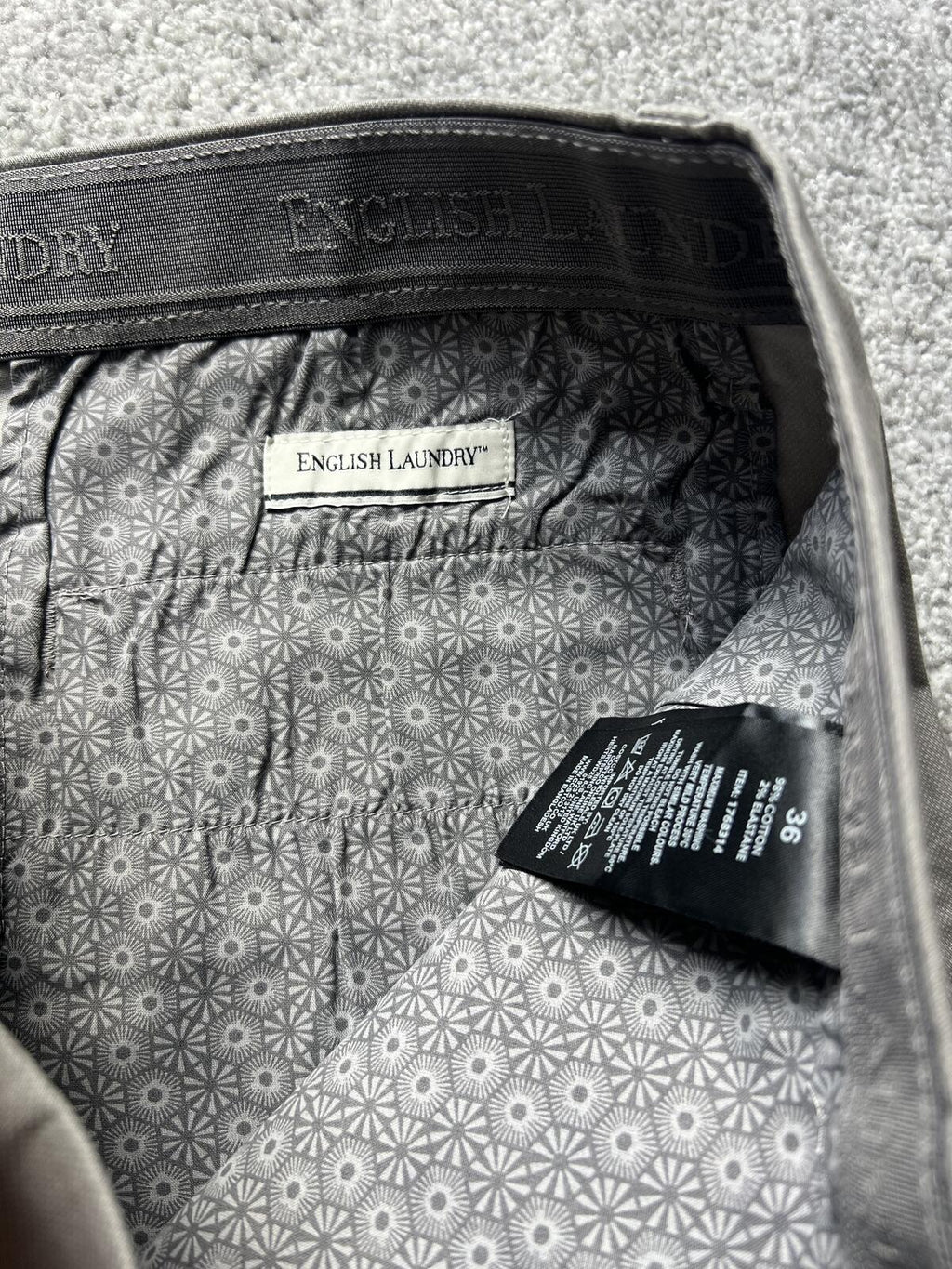 English Laundry grey chino shorts, size 36” waist