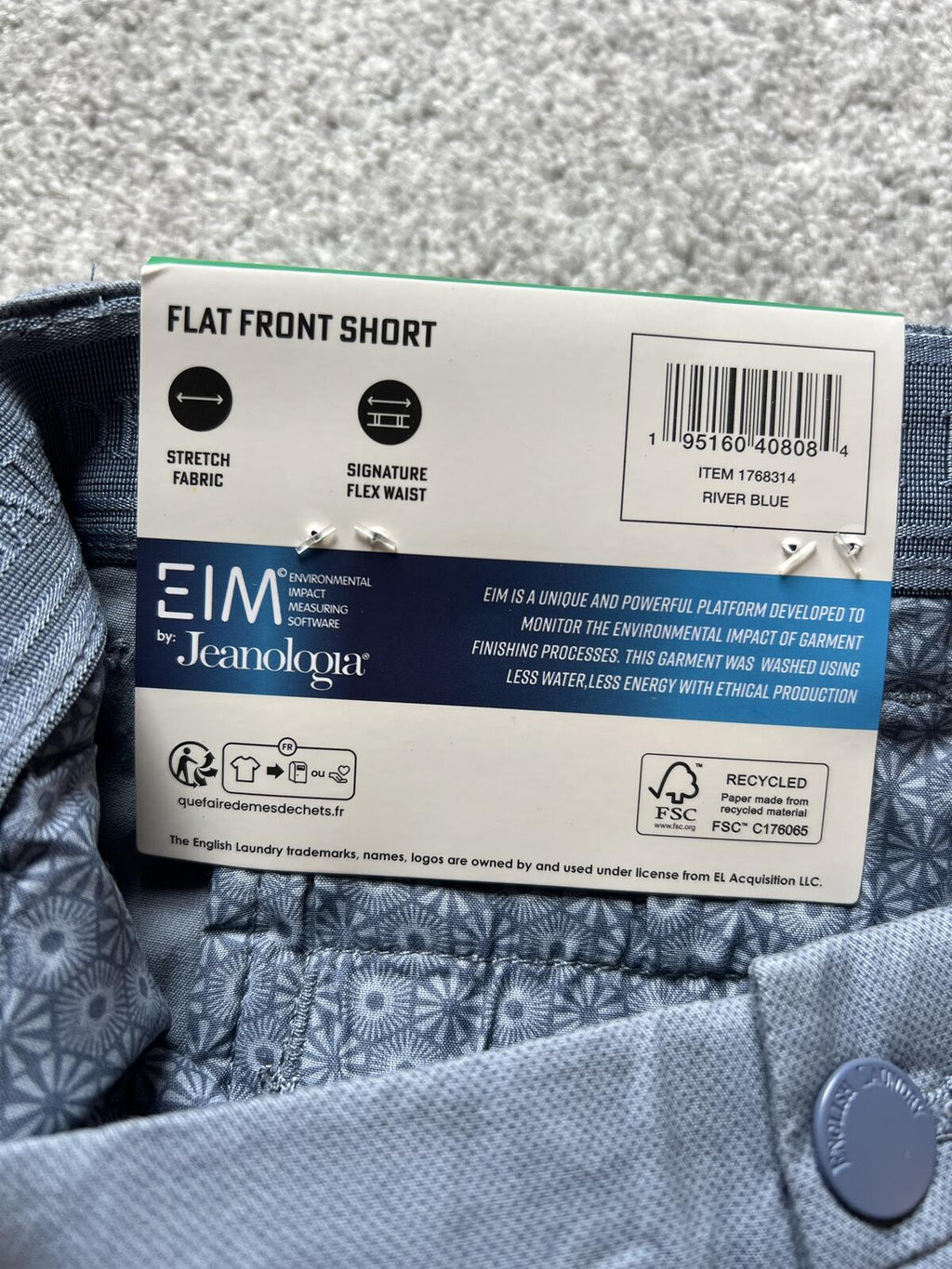 English Laundry blue chino shorts, size 38” waist