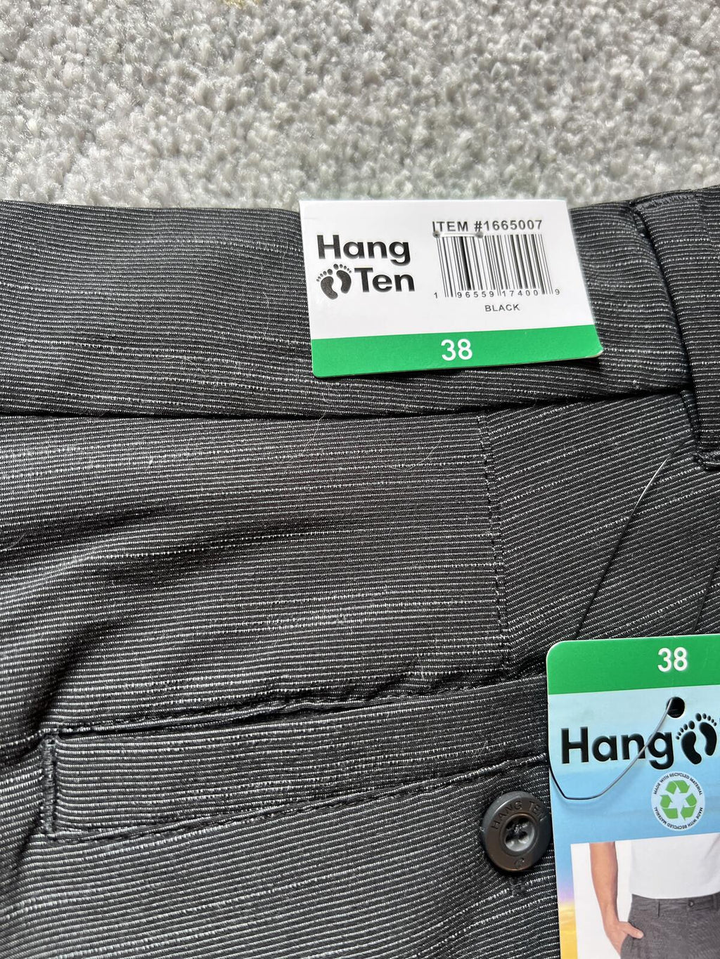 Hang Ten black chino shorts, size 38” waist