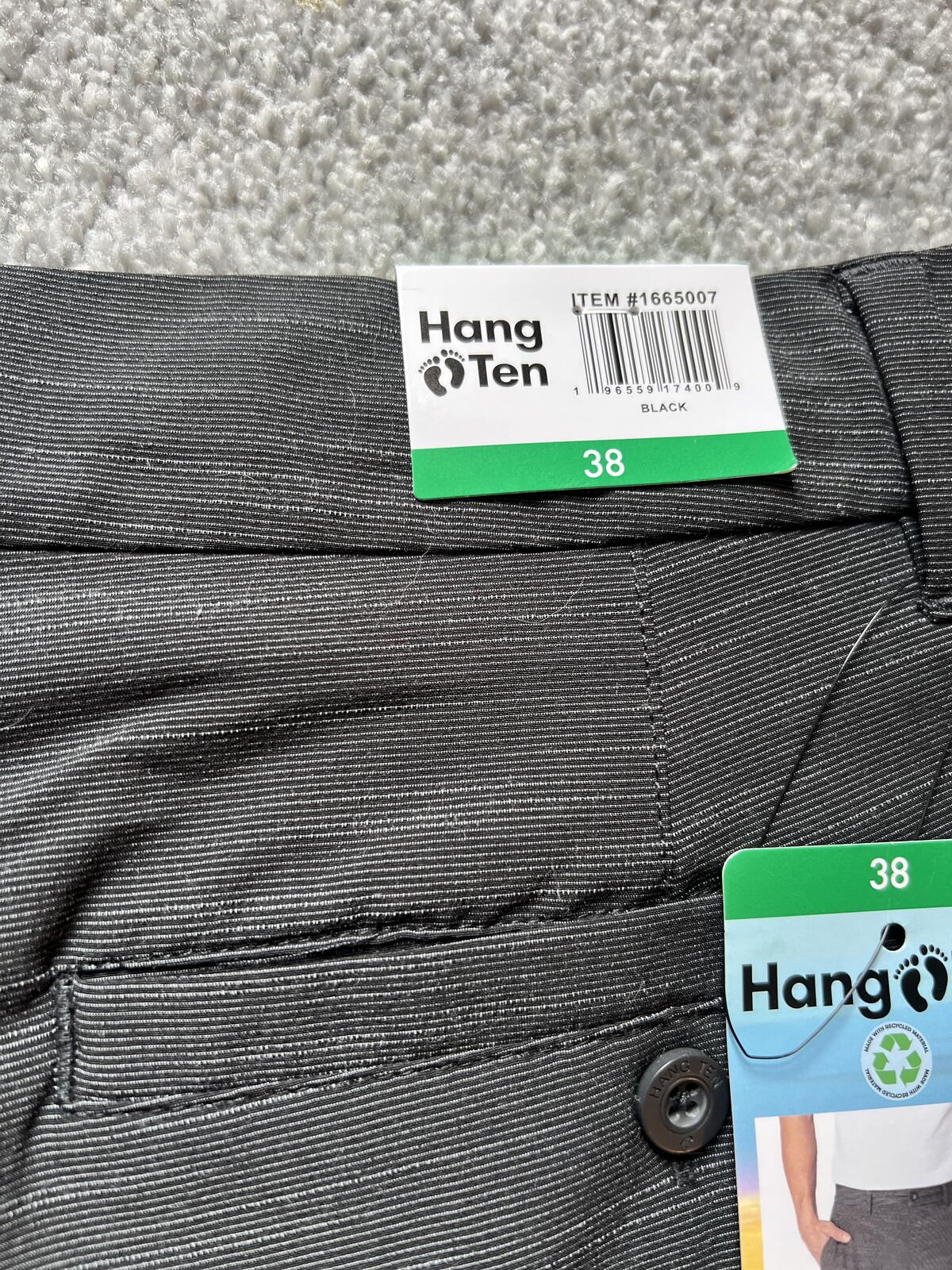 Hang Ten black chino shorts, size 38” waist
