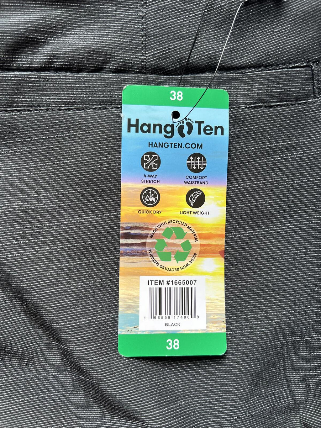 Hang Ten black chino shorts, size 38” waist