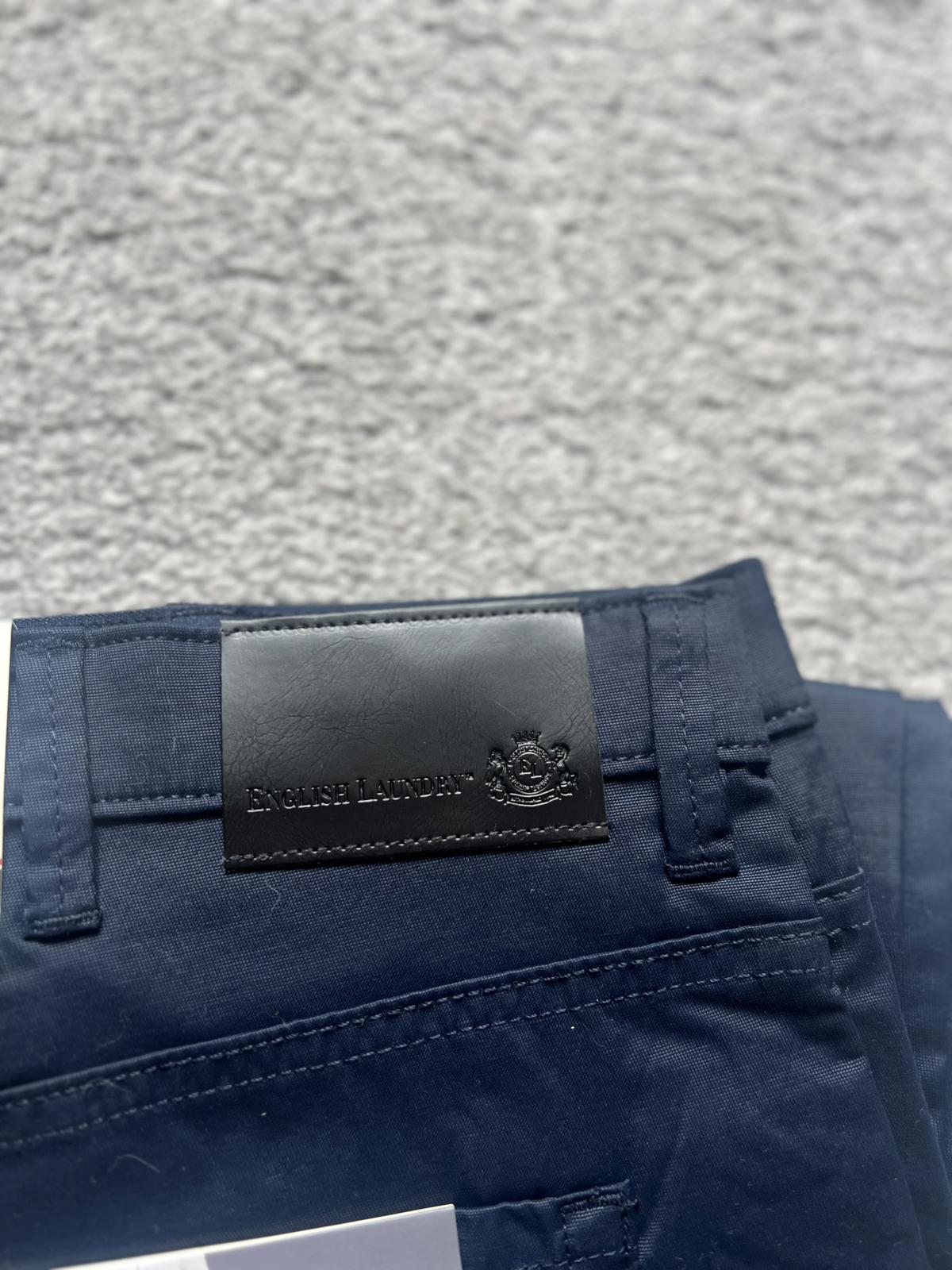 English Laundry navy 5-pocket chinos, size 38” x 32”