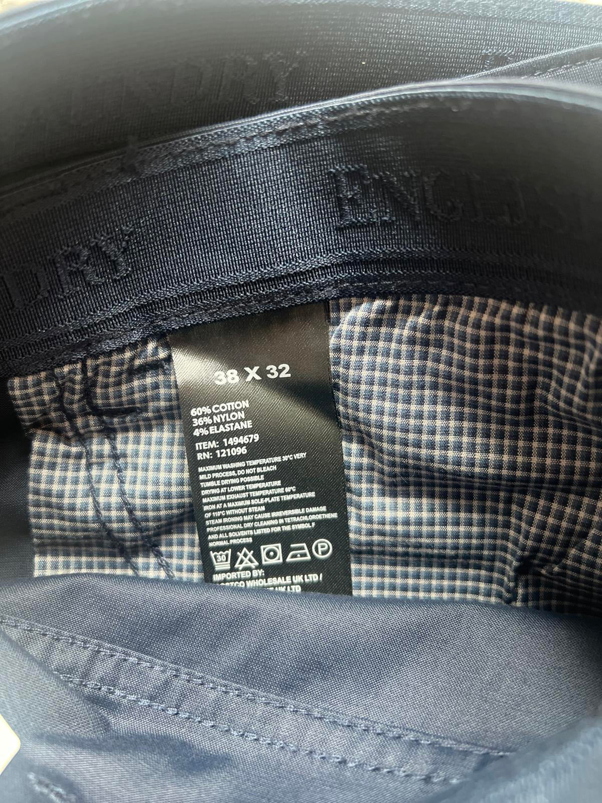 English Laundry navy 5-pocket chinos, size 38” x 32”