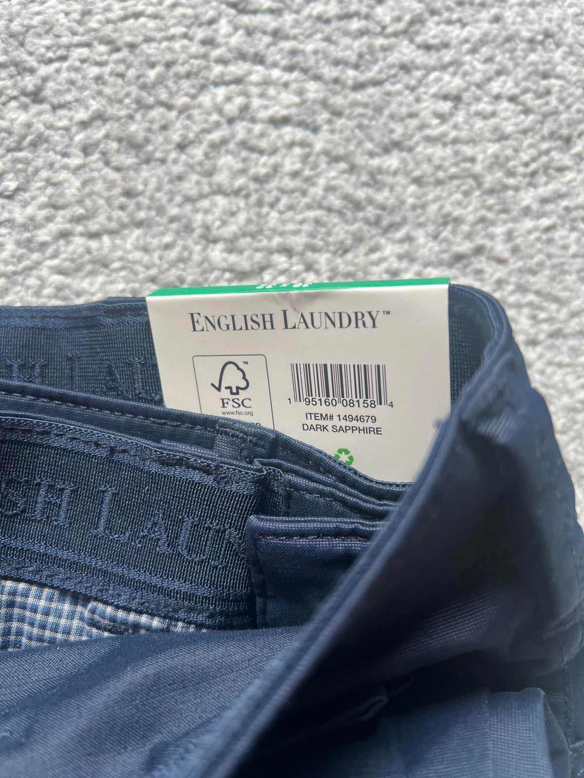English Laundry navy 5-pocket chinos, size 38” x 32”
