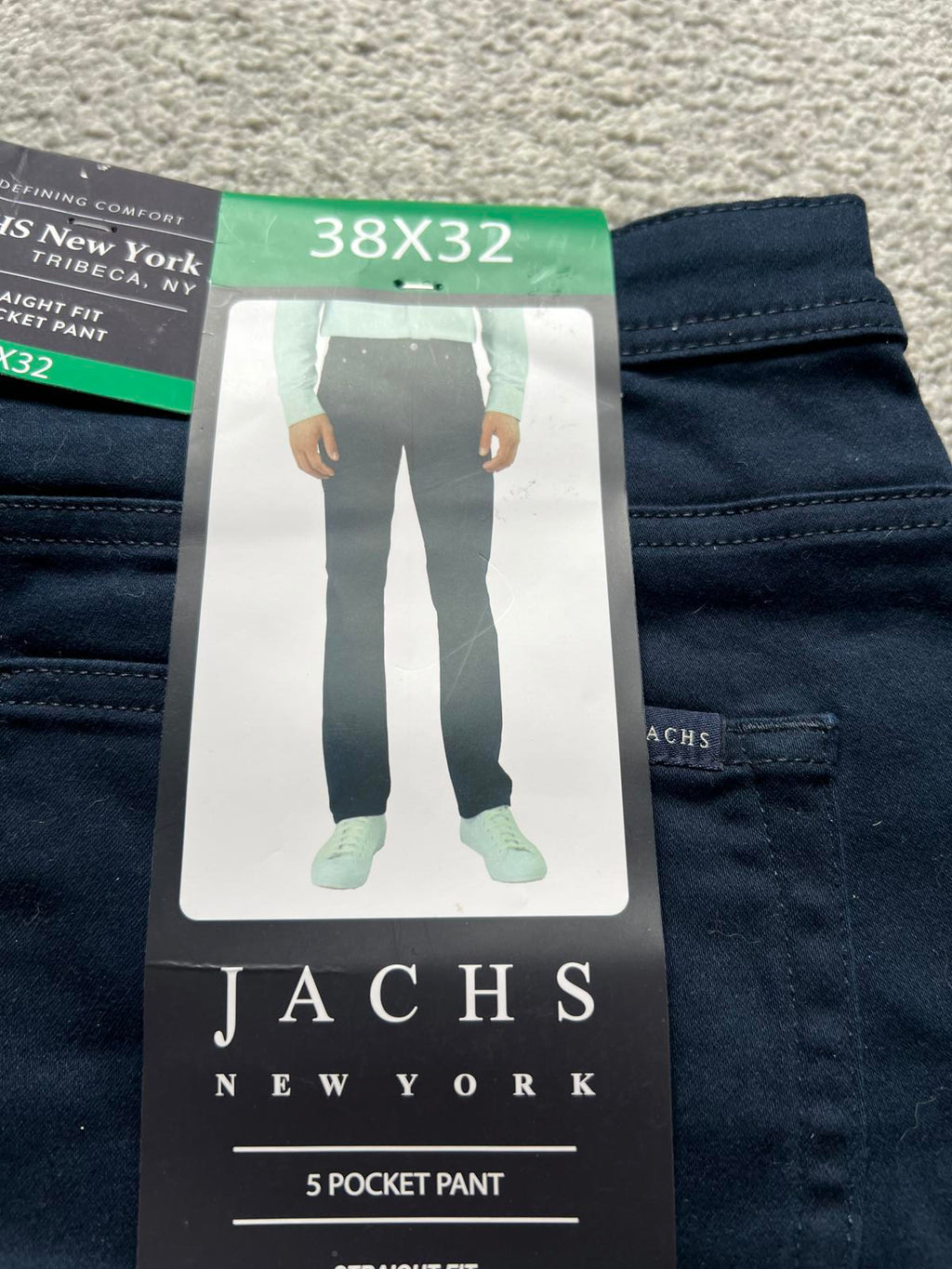 Jachs dark navy 5-pocket chinos, size 38” x 32”