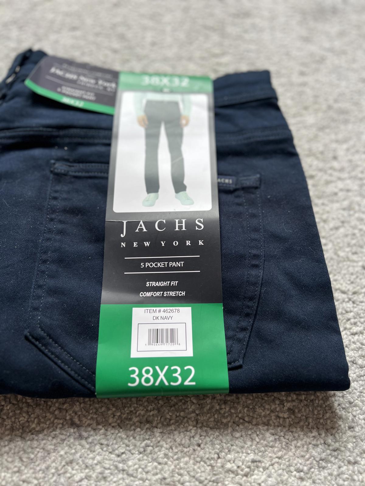 Jachs dark navy 5-pocket chinos, size 38” x 32”