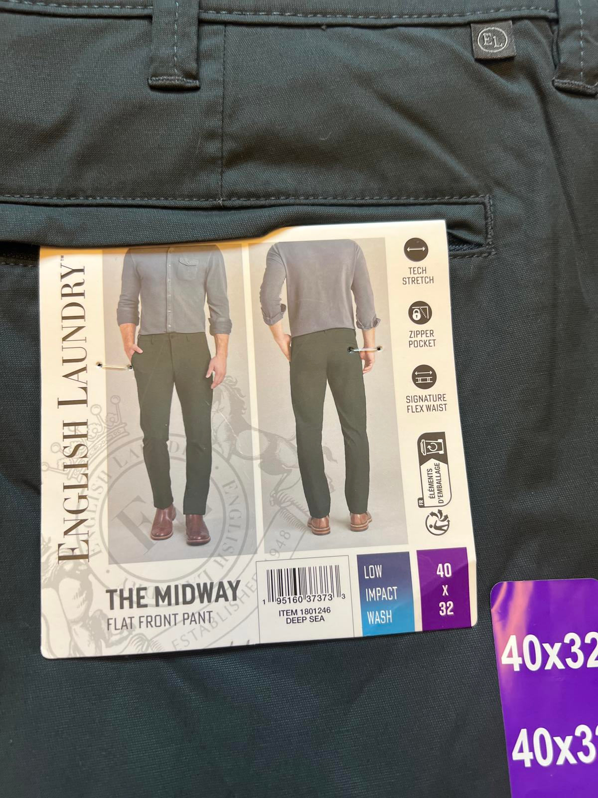 English Laundry Deep Sea chinos, size 40” x 32”