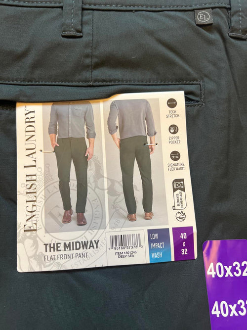 English Laundry Deep Sea chinos, size 40” x 32”