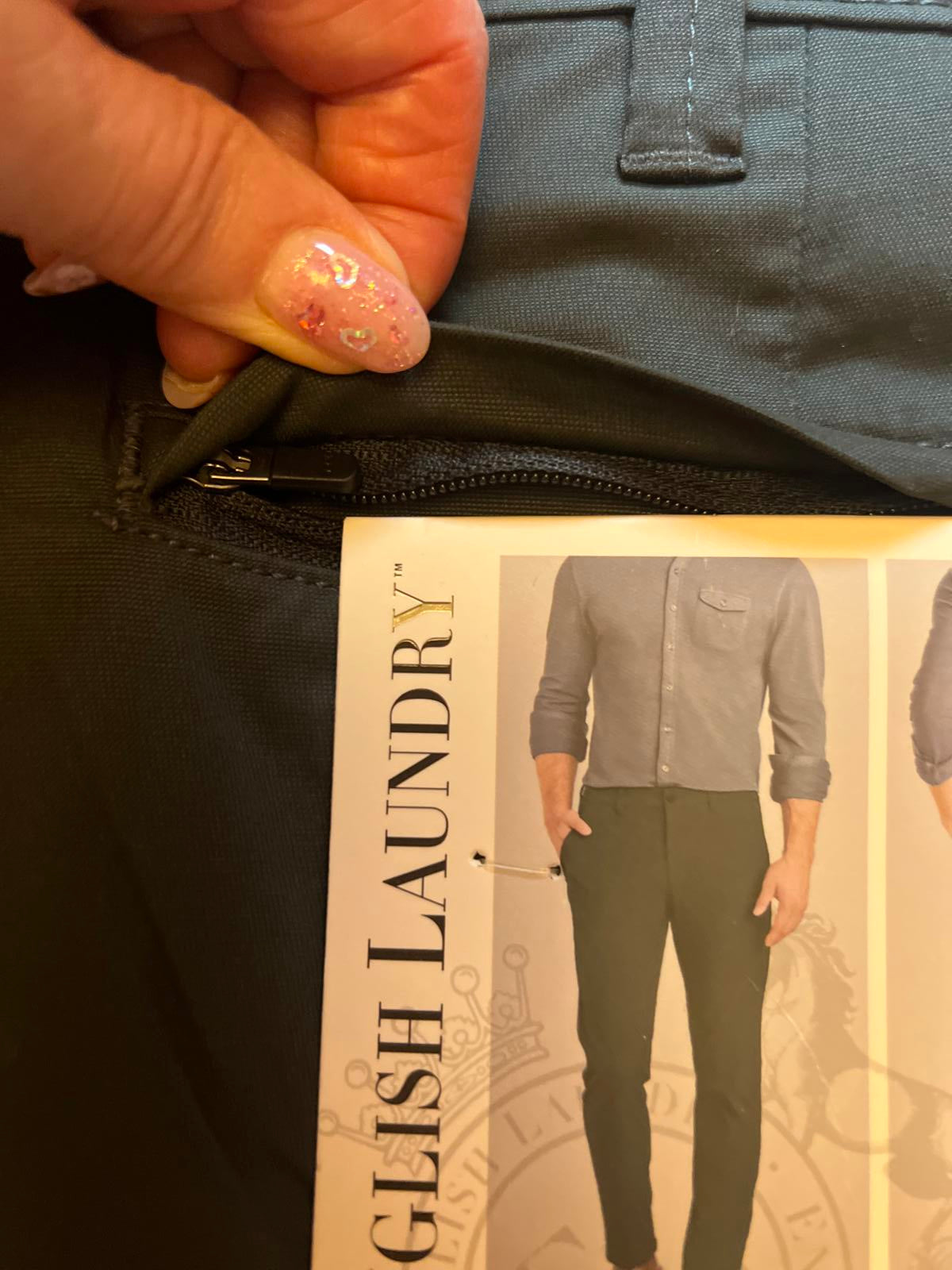 English Laundry Deep Sea chinos, size 40” x 32”