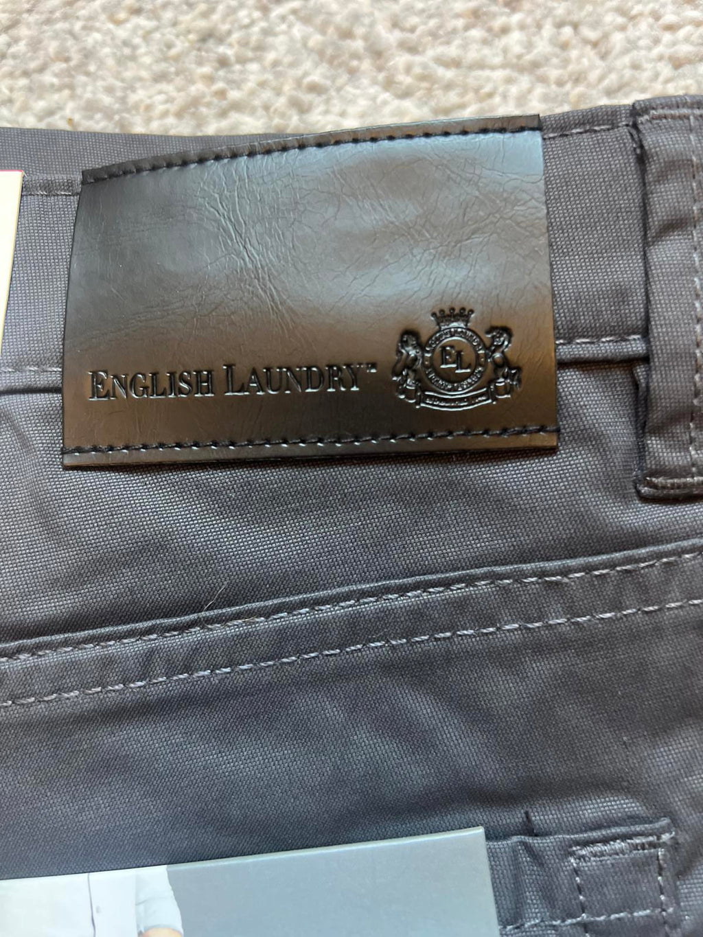 English Laundry Forged Iron 5-pocket chinos, size 34” x 30”