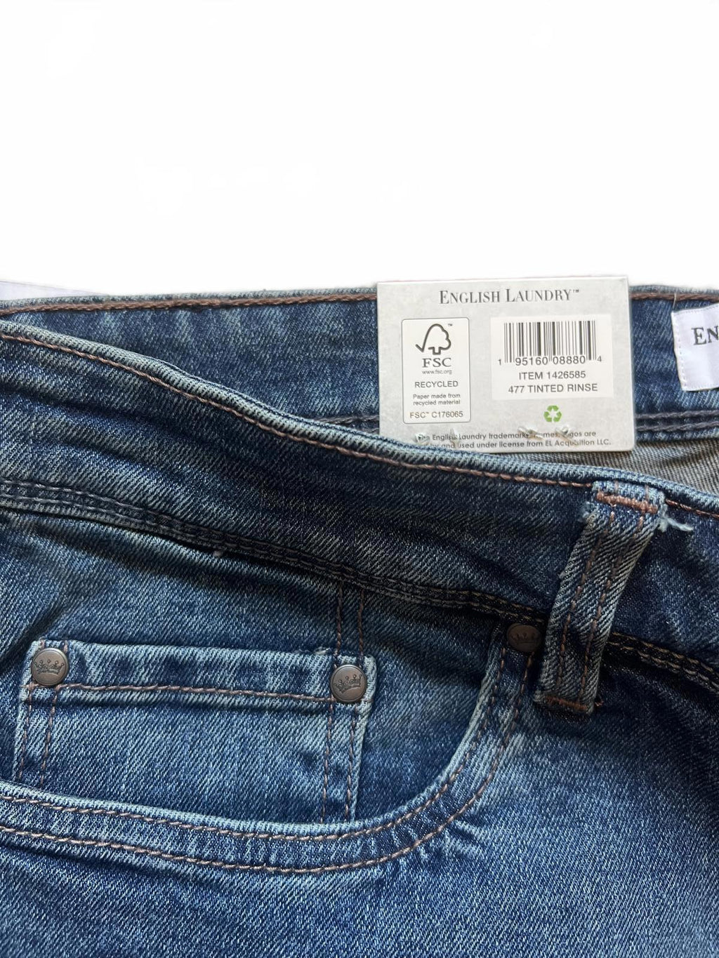 English Laundry Tinted Rinse Jeans, size 34” x 30”