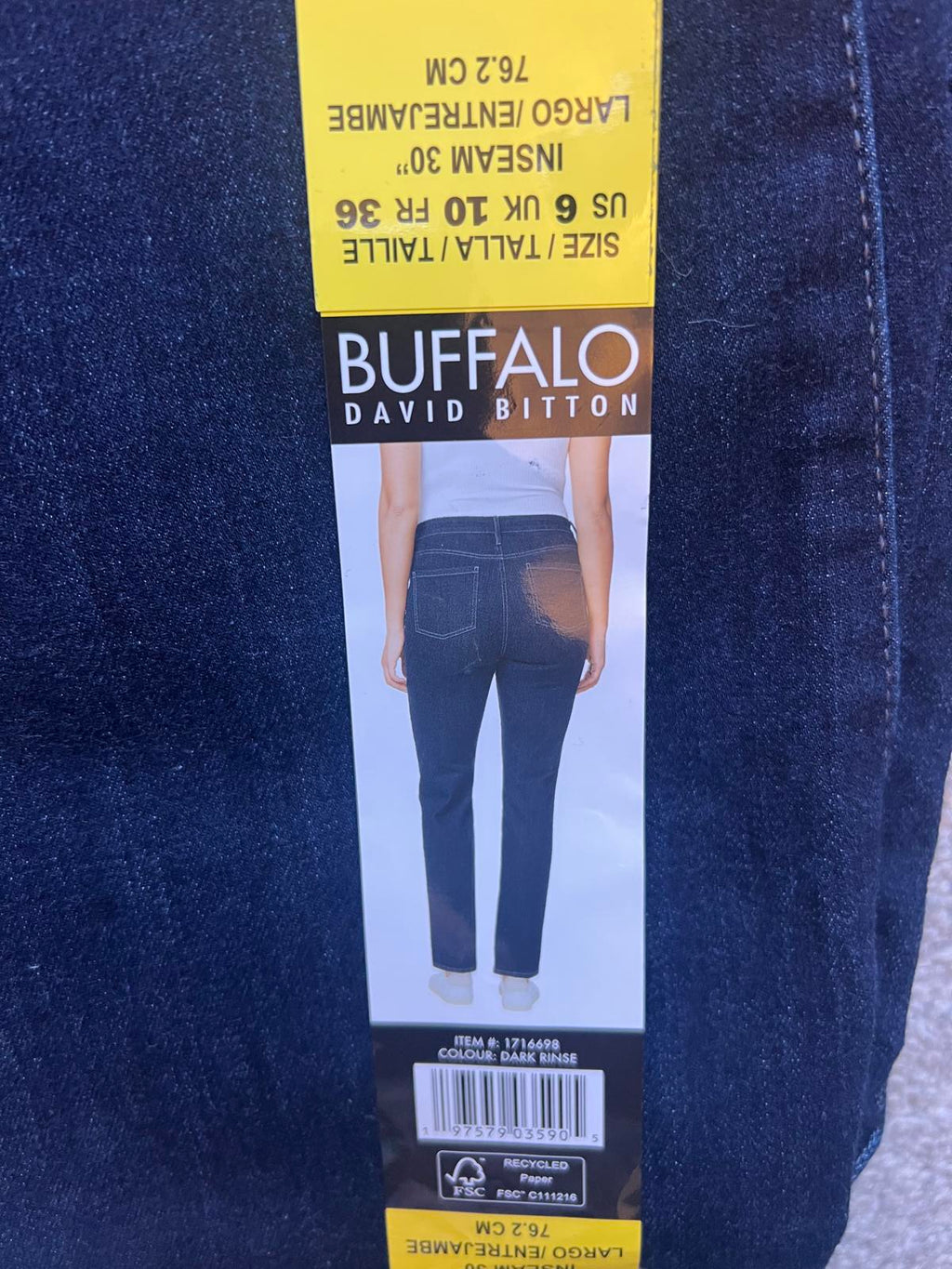 Buffalo ladies high rise straight leg Jeans, size 10