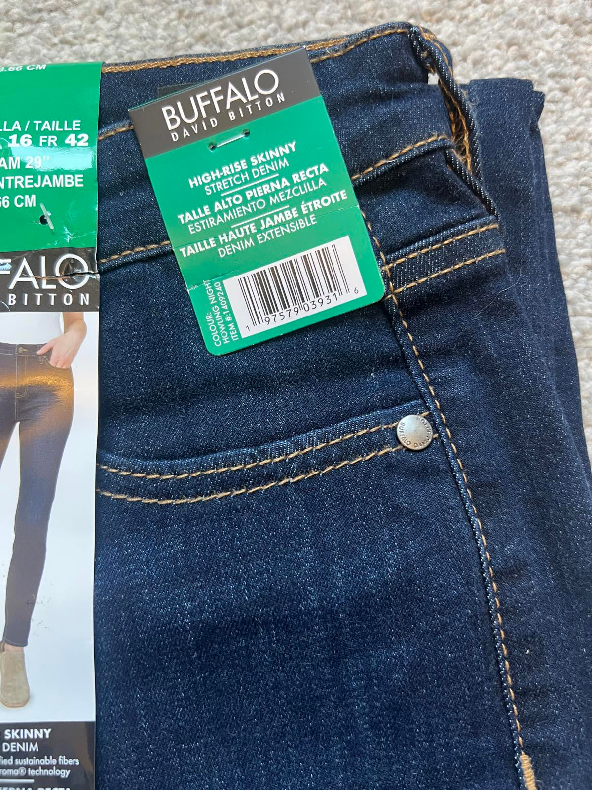 Buffalo ladies high rise skinny Jeans, size 16