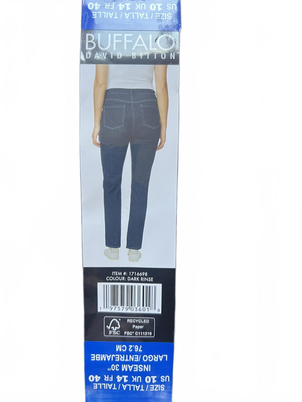 Buffalo ladies high rise straight leg Jeans, size 14