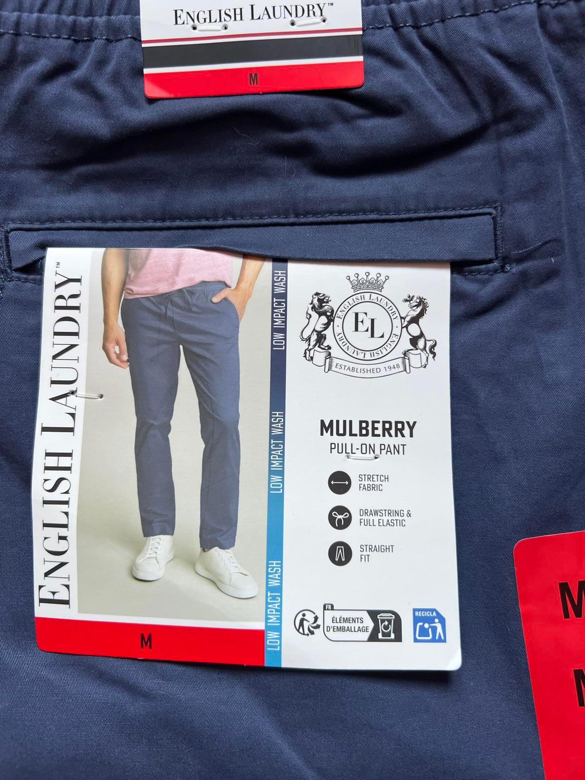 English Laundry college blue mulberry pull on chinos, size medium