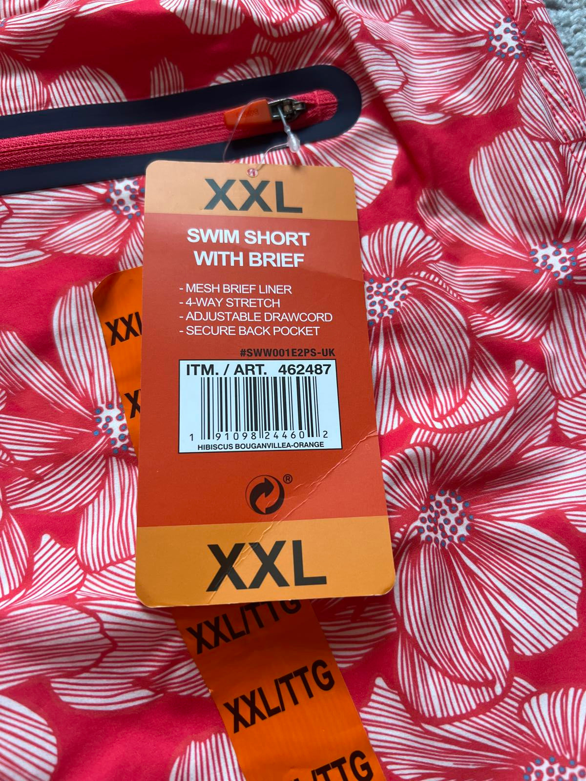 Swims men’s Red swim shorts, size XXL