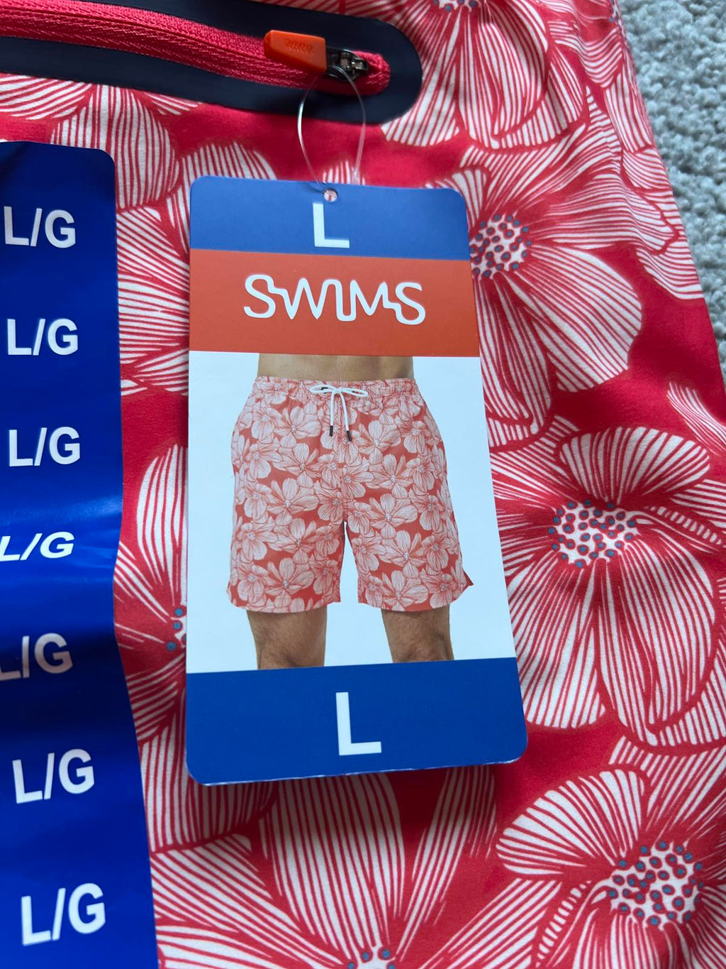 Swims men’s Red swim shorts, size large