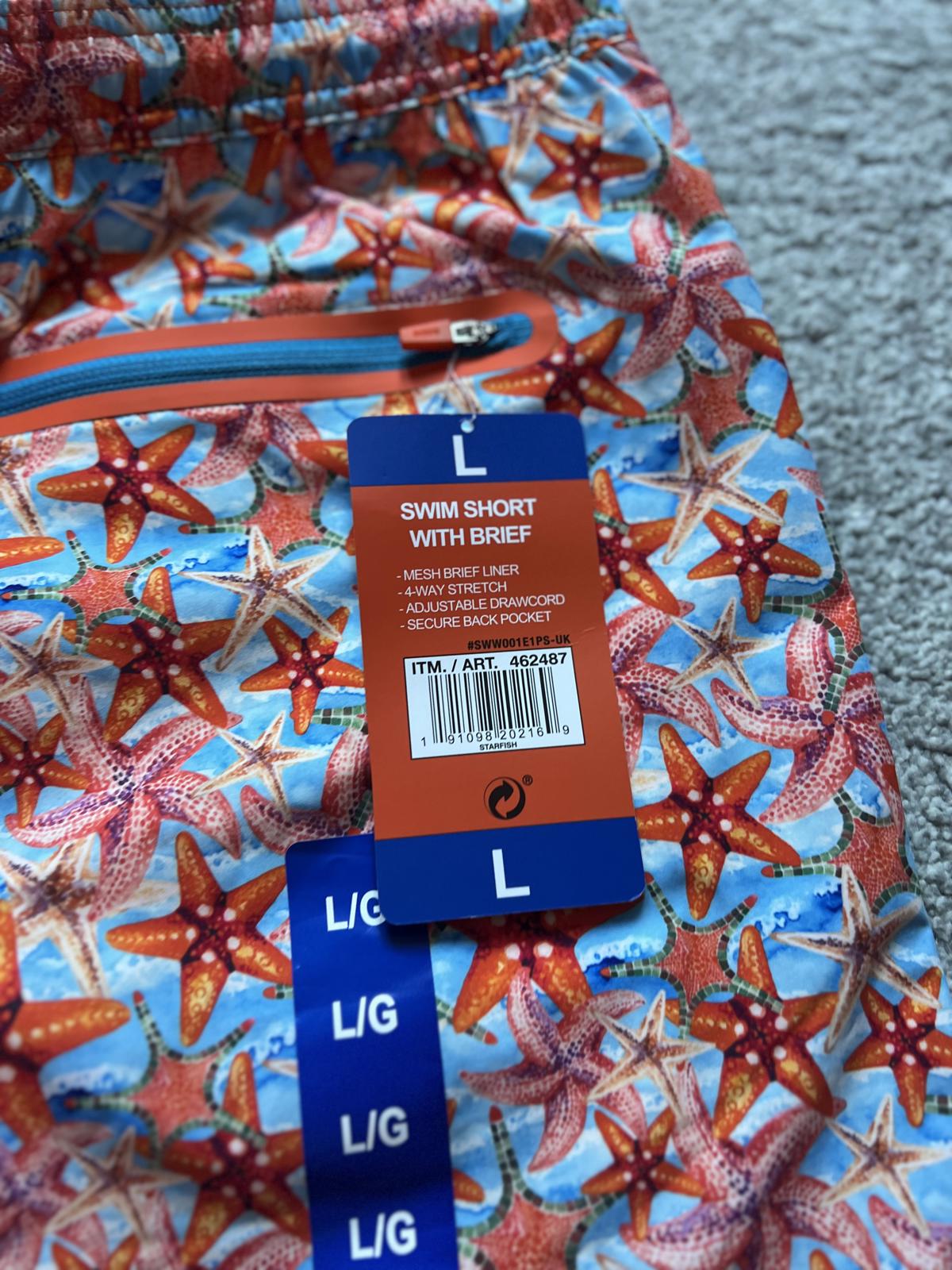 Swims men’s orange swim shorts, size large