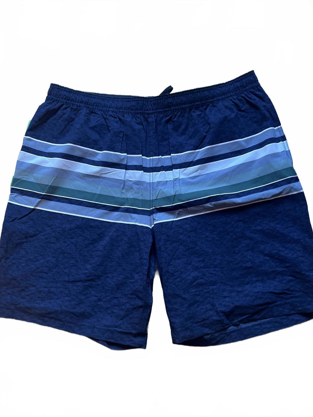 Kirkland men’s blue stripe swim shorts, size XL