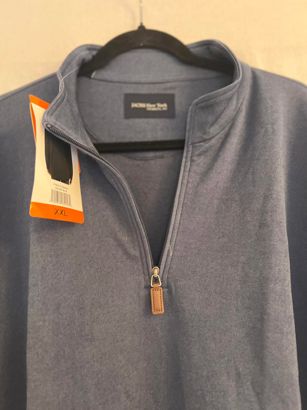 Jachs 1/2 zip blue sweater, size XXL
