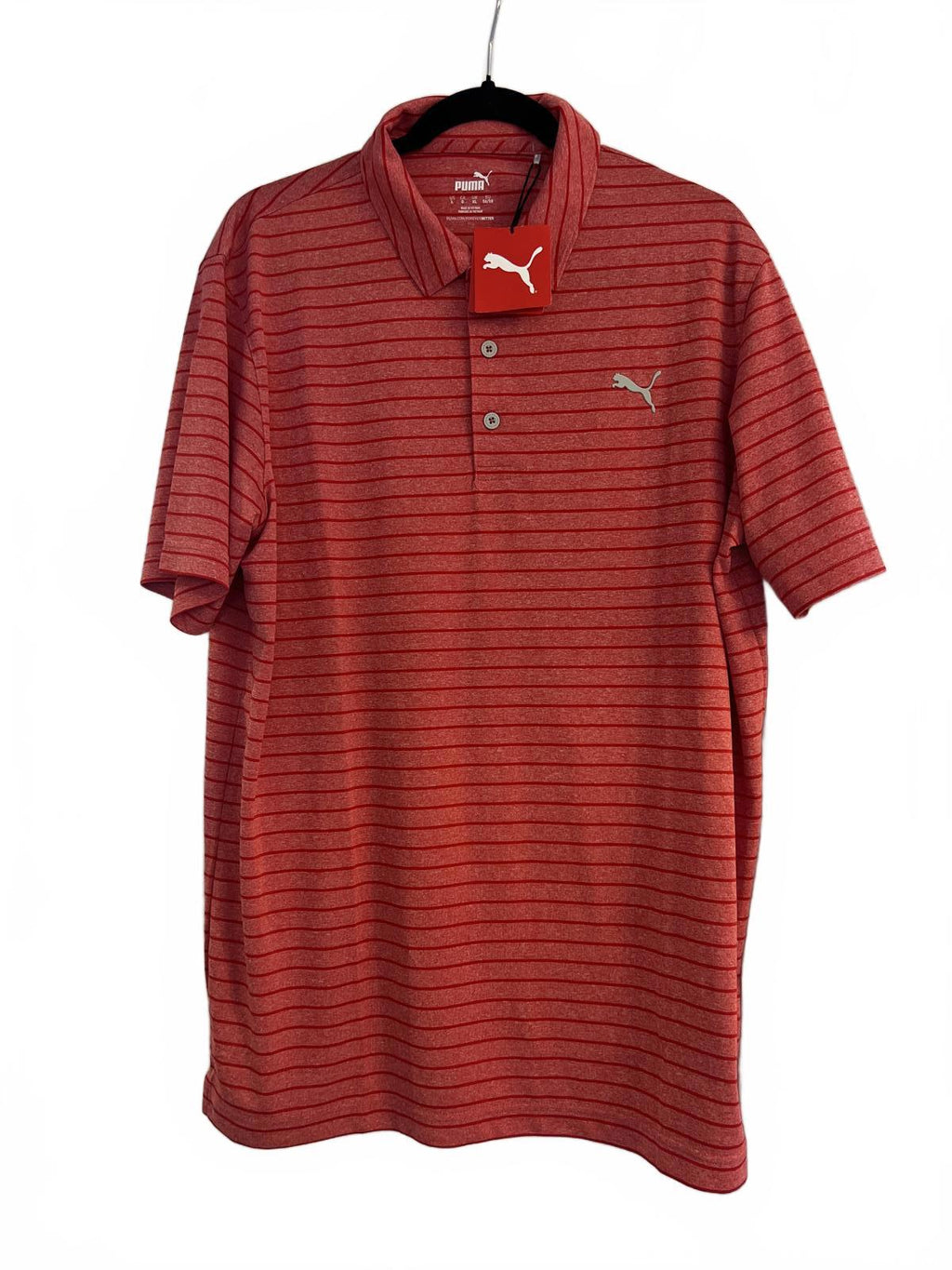 Puma red stripe polo t-shirt, size XL