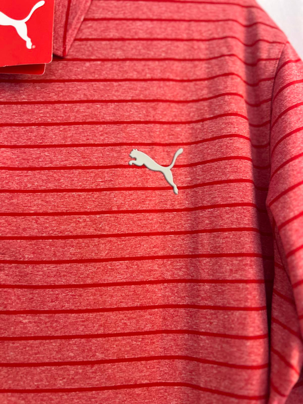 Puma red stripe polo t-shirt, size XL