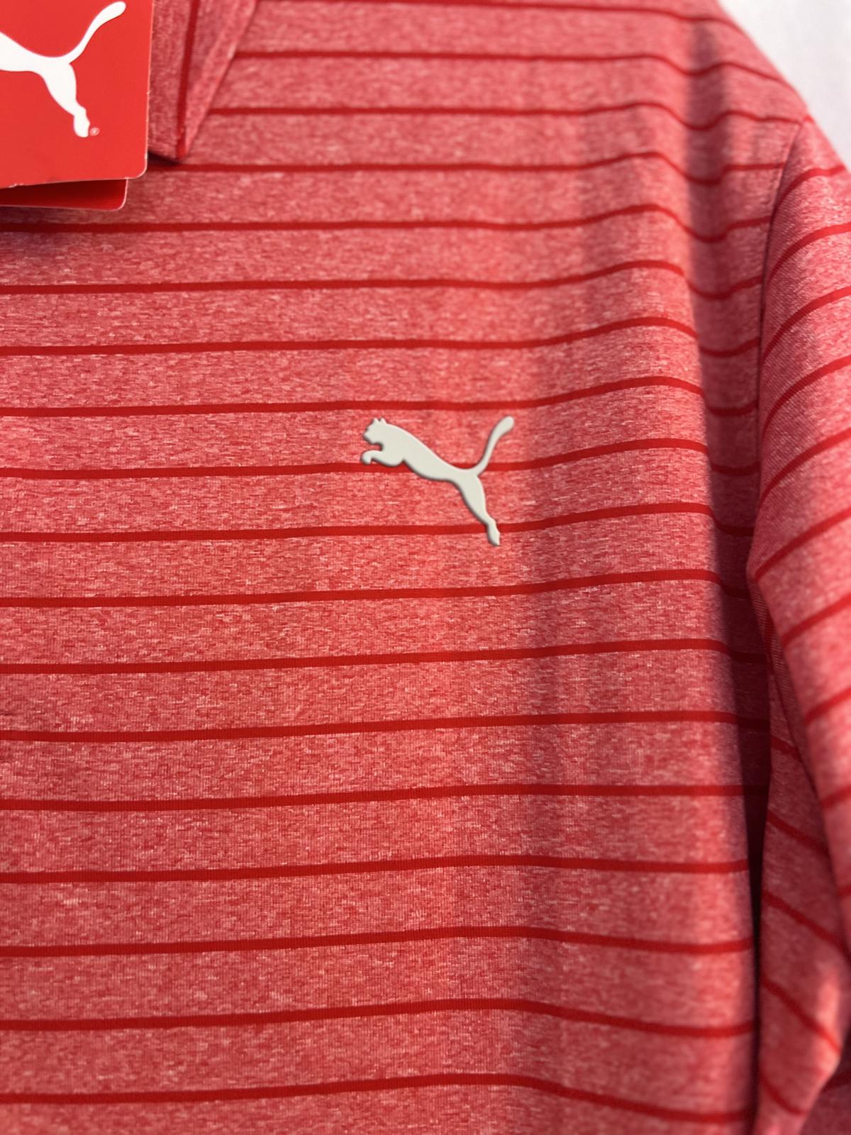 Puma red stripe polo t-shirt, size XL