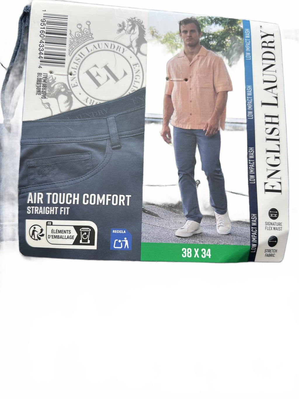 English Laundry bluestone 5-pocket chinos, size 38” x 34”