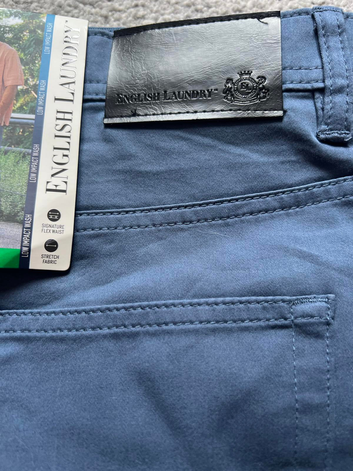 English Laundry bluestone 5-pocket chinos, size 38” x 34”