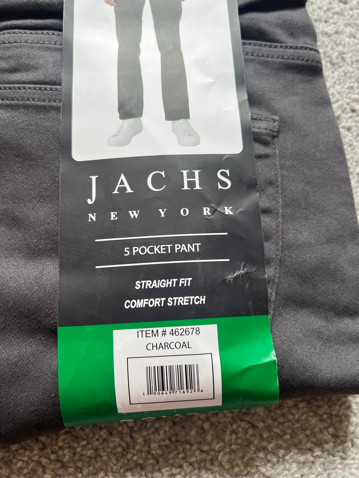Jachs charcoal grey 5-pocket trousers, size 38” x 30”