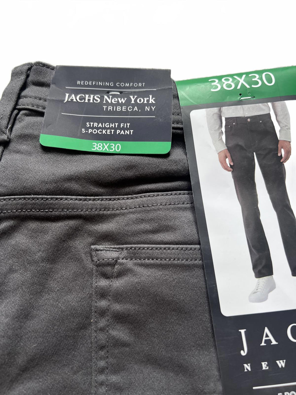 Jachs charcoal grey 5-pocket trousers, size 38” x 30”