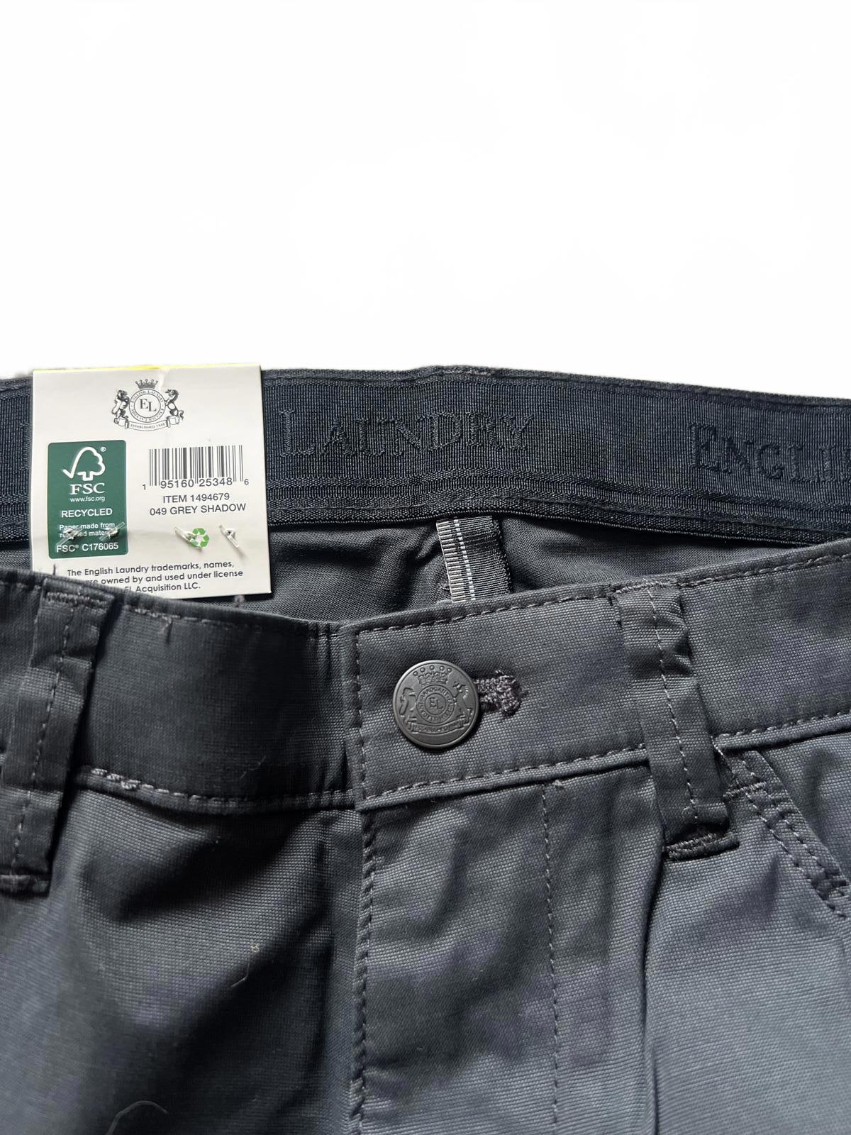 English Laundry grey 5-pocket chinos, size 32” x 34”