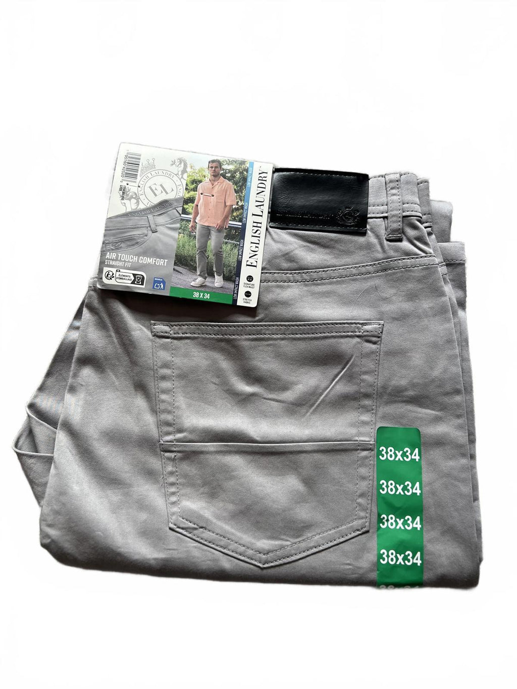English Laundry grey 5-pocket chinos, size 38” x 34”