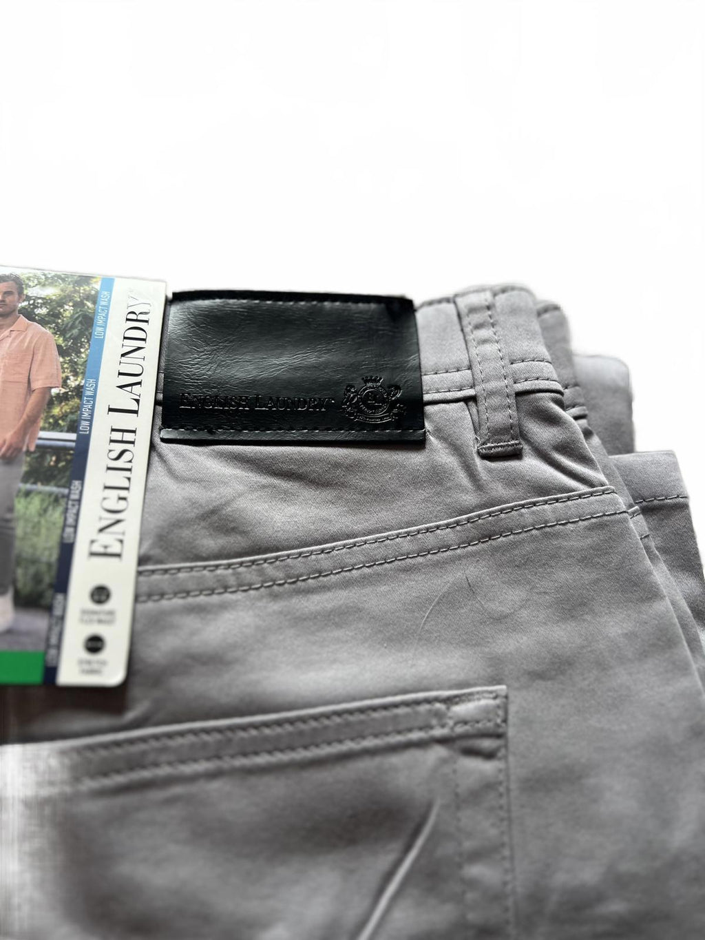 English Laundry grey 5-pocket chinos, size 38” x 34”