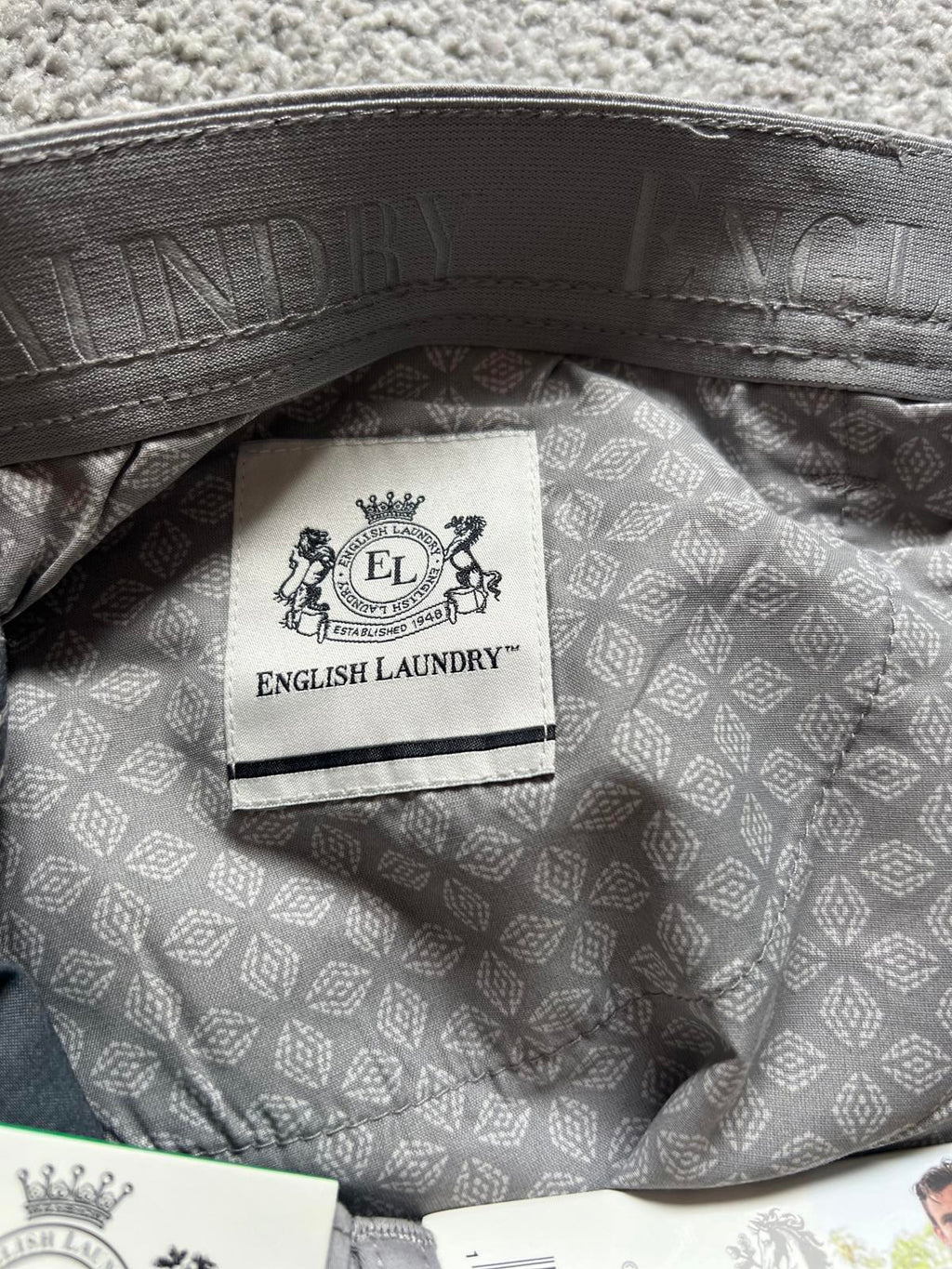 English Laundry grey 5-pocket chinos, size 38” x 34”