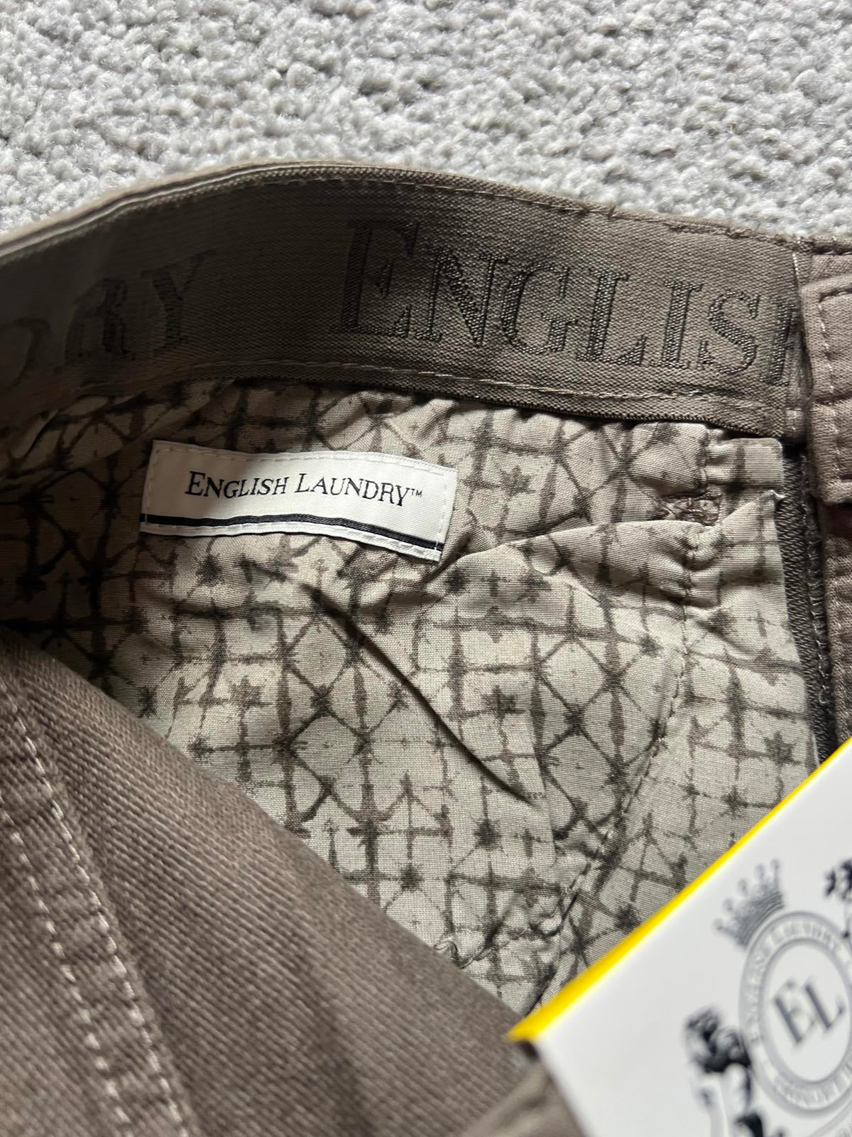 English Laundry tan 5-pocket chinos, size 32” x 30”